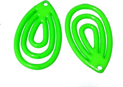 GOELX Designer Line Drop Shape Earring Base with Hole for Earring/jhumka Making 20 Pcs LEAF Green Color