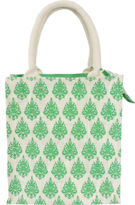 

EWB GREEN IMPRINT JUTE LUNCH TIFFIN BAG Lunch Bag(Green, 5 L)