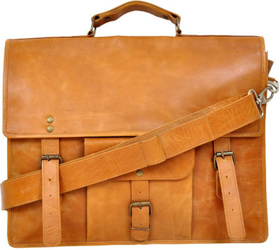 

HYDENSYDE Tan leather office messenger bag Messenger Bag(Multicolor, 3 L)