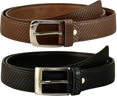 

Ammvi Creations Men Black, Brown Metal Reversible Belt
