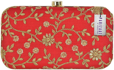 

Tooba Handicraft Casual Red Clutch