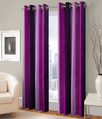 

PariHomefurnishing 274 cm (9 ft) Polyester Long Door Curtain (Pack Of 2)(Self Design, Multicolor)