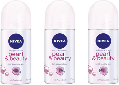 

Nivea Women Pearl & Beauty Deodorant Roll-On 50ML Each (Pack of 3) Deodorant Roll-on - For Women(150 ml, Pack of 3)