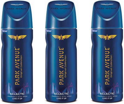 

Park Avenue Eclectic Live It Up Original Collection Body Spray 150ML Each (Pack of 3) Deodorant Spray - For Men & Women(450 ml, Pack of 3)