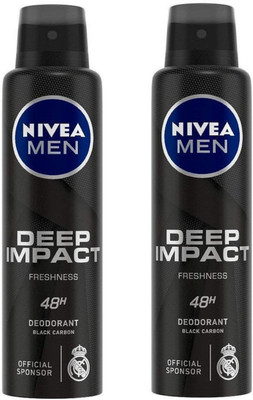 

Nivea Men Deep Impact Deodorant Spray 150ML Each (Pack of 2) Deodorant Spray - For Men(300 ml, Pack of 2)