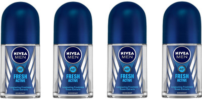 

Nivea Men Fresh Active Deodorant Roll-On 50ML Each (Pack of 4) Deodorant Roll-on - For Men(200 ml, Pack of 4)