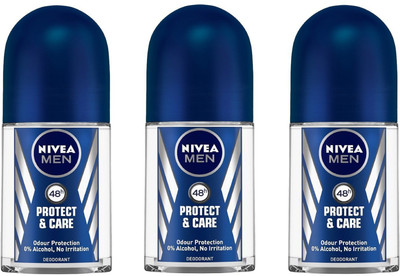 

Nivea Men Protect & Care Deodorant Roll-On 50ML Each (Pack of 3) Deodorant Roll-on - For Men(150 ml, Pack of 3)