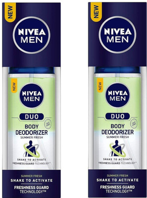 

Nivea Men Duo Summer Fresh Body Deodorizer 100ML Each (Pack of 2) Deodorant Spray - For Men(200 ml, Pack of 2)
