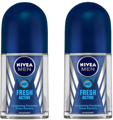 

Nivea Men Fresh Active Deodorant Roll-On 50ML Each (Pack of 2) Deodorant Roll-on - For Men(100 ml, Pack of 2)
