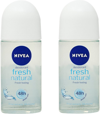 

Nivea Women Fresh Natural Deodorant Roll-On 50ML Each (Pack of 2) Deodorant Roll-on - For Women(100 ml, Pack of 2)