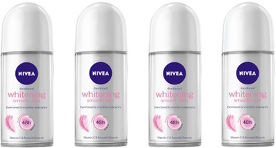 

Nivea Women Whitening Smooth Skin Deodorant Roll-On 50ML Each (Pack of 4) Deodorant Roll-on - For Women(200 ml, Pack of 4)