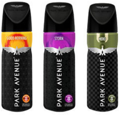 

Park Avenue GOOD MORNING , STORM & HERO Deodorant Roll-on - For Men(400 ml, Pack of 3)