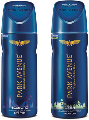 

Park Avenue Eclectic Live It Up and Hero Stand Out Original Collection Body Spray 150ML Each (Pack of 2) Deodorant Spray - For Men & Women(300 ml, Pack of 2)