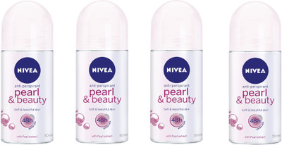 

Nivea Women Pearl and Beauty Deodorant Roll-On 50ML Each (Pack of 4) Deodorant Roll-on - For Women(200 ml, Pack of 4)