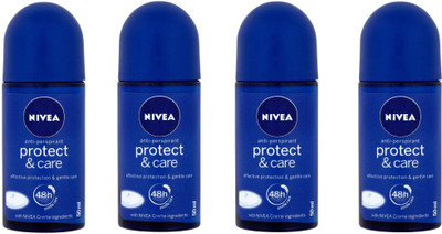 

Nivea Women Protect & Care Deodorant Roll-On 50ML Each (Pack of 4) Deodorant Roll-on - For Women(200 ml, Pack of 4)