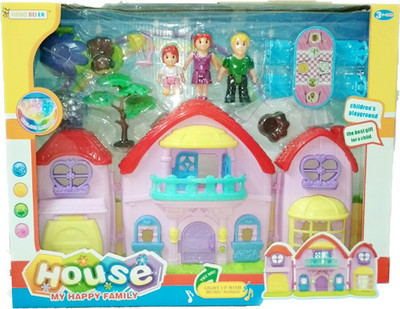 

ClueSteps House My Happy Family Kids Colorful Play House Toys Assembling Household Toys(Multicolor)