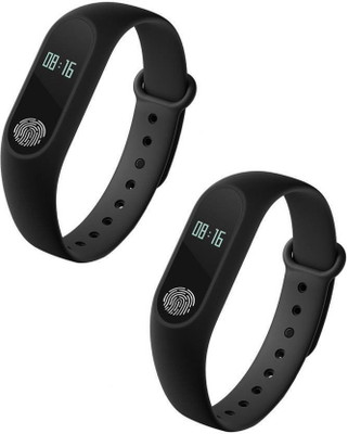 

ROQ Sets of 2 M2 Health Band Tracker with Oled Display Heart Rate Sensor Compatible With All Smartphones Fitness Band(Black, Pack of 2)