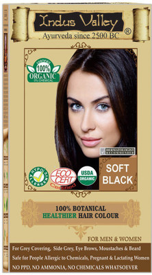 

Indus Valley 100% Organic Botanical Soft Black - One Touch Pack - Safe Hair Color(Soft Black)