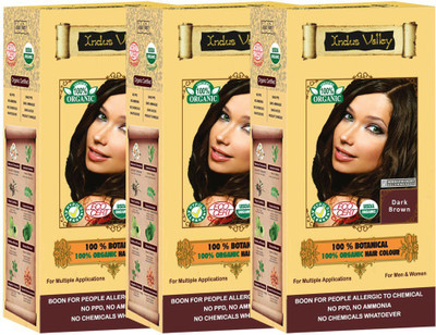 

Indus Valley 100% Certified Organic Botanical Dark Brown (Triple pack) Hair Color(Dark Brown)
