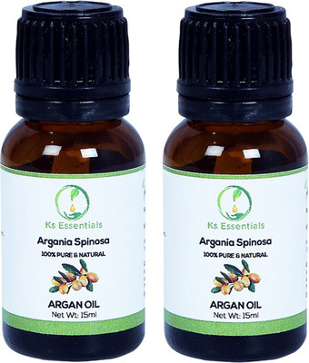 

Ks Essentials Pure Argan Carrier Oil (Argania spinosa) Pack of 2 (15ml) Each Hair Oil(15 ml)