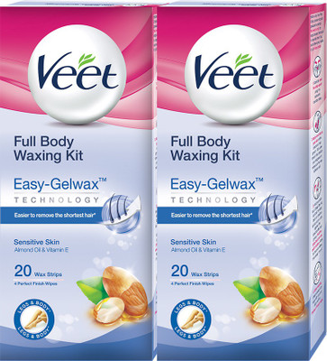 

Veet Sensitive Skin Full Body Waxing Kit Strips(40 Strips, Set of 2)