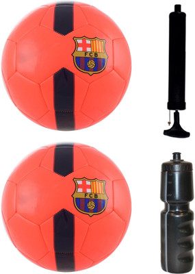 

SportsCorner Kit of 2 Orange Football (Size-5) with Air Pump & Sipper Football Kit