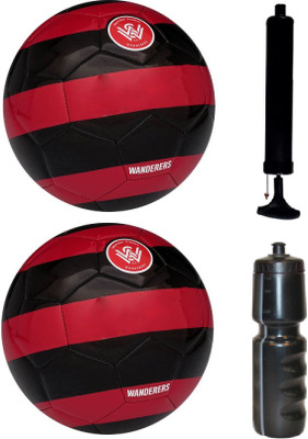 

SportsCorner Kit of 2 Western Red/Black Football (Size-5) with Air Pump & Sipper Football Kit