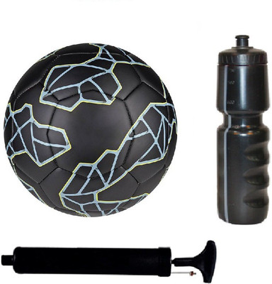 

SportsCorner Kit of Black Football (Size-5)with Air Pump & Sipper Football Kit
