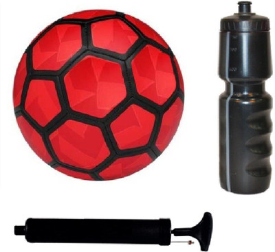 

SportsCorner Kit of Red Football (Size-5) with Air Pump & Sipper Football Kit