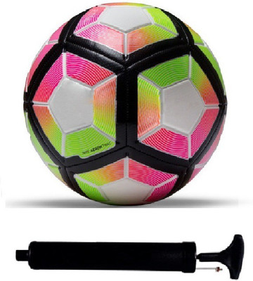 

SportsCorner Kit of Yellow/Pink/Black Border Football (Size-5) with Air Pump & Needle Football Kit