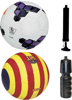 

SportsCorner Combo of League Purple/White + Yellow/Red Football (Size-5) with Air Pump & Sipper Football Kit