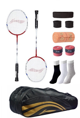 

Li-Ning Combo of XP-809 Badminton Racquet (2 Pcs.), Kit Bag, Grip & 4 Other items Badminton Kit