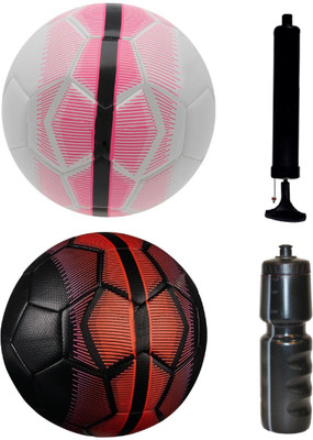 

SportsCorner Kit of White/Pink + Black/Red with Air Pump & Sipper Football Kit