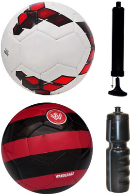 

SportsCorner Combo of League Red/Purple/White + Sydney Red/Black Football (Size-5) with Air Pump & Sipper Football Kit