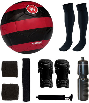 

SportsCorner Combo of Western Wanderers Red/Black Football (Size-5) & Kit of 5 Other items Football Kit