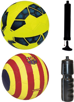 

SportsCorner Combo of Red/Yellow + League Yellow/Blue Football (Size-5) with Air Pump & Sipper Football Kit