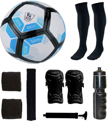 

SportsCorner Combo of Blue/White/Black Football (Size-5) & Kit of 5 Other items Football Kit