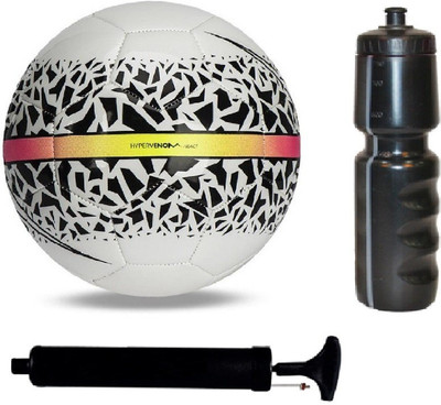 

SportsCorner Kit of React White/Black Football (Size-5) with Air Pump & Sipper Football Kit