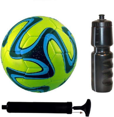 

SportsCorner Kit of Green Football (Size-5)with Air Pump & Sipper Football Kit