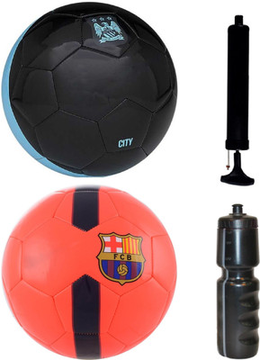 

SportsCorner Combo of City Black/Blue + Orange Football (Size-5) with Air Pump & Sipper Football Kit