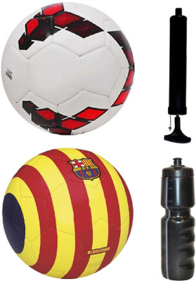 

SportsCorner Combo of League Red/Purple/White + Yellow/Red Football (Size-5) with Air Pump & Sipper Football Kit