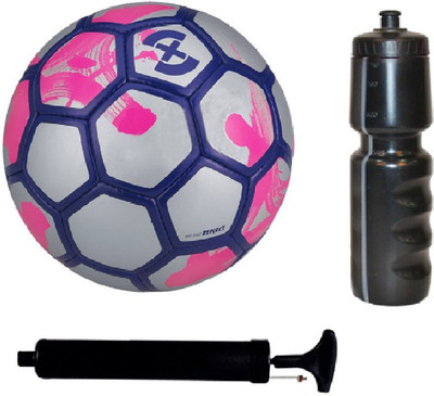 

SportsCorner Kit of X Silver/Pink Football (Size-5) with Air Pump & Sipper Football Kit