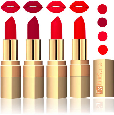 

Forsure Golden Velvet Matte Lipstick(Mauve,Plum,Sweet Pink,Romantic Red, 14 g)