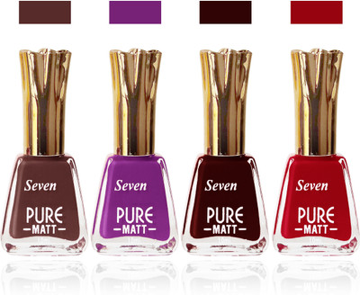 

Seven Nail Polish coffie brown purple maroon red(Pack of 4)