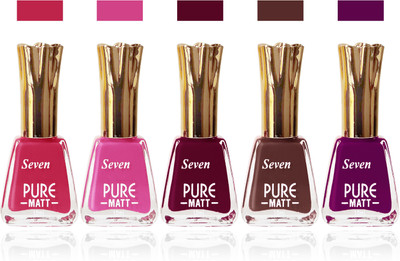 

Seven Nail Polish combo Set of 5 color multicolor 3(Pack of 5)
