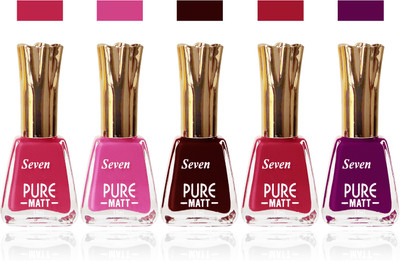 

Seven Nail Polish combo Set of 5 color multicolor 2(Pack of 5)