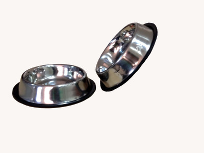 

HM Steels HMSTEELS Stainless steel Pet Dog feeding Bowl Anti skid 2bowls set 500ML Round Stainless Steel Pet Bowl(520 ml Grey)