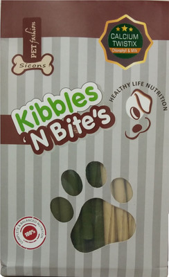 

Sicons Pet Fashion Calcium Twistix Cholorophyll & Milk Mix - Flavor 300gm (Pack of 1) Milk, Fruit, Mint Dog Treat(300 g)