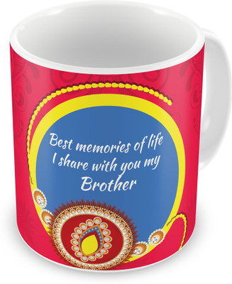 

Indigifts Gift for Raksha Bandhan Rakhi Gifts for Brother on Bhaidooj Birthday Anniversary (IDSRAF16179) Ceramic Mug(330 ml), Multicolor;white