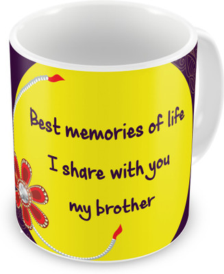 

Indigifts Gift for Raksha Bandhan Rakhi Gifts for Brother on Bhaidooj Birthday Anniversary (IDSRAF16175) Ceramic Mug(330 ml), Multicolor;white